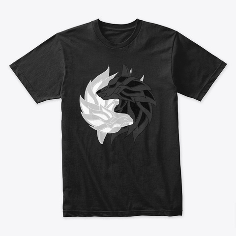 Yin Yang Wolf Skoll Hati Zen  2019 Shirt Black T-Shirt Front