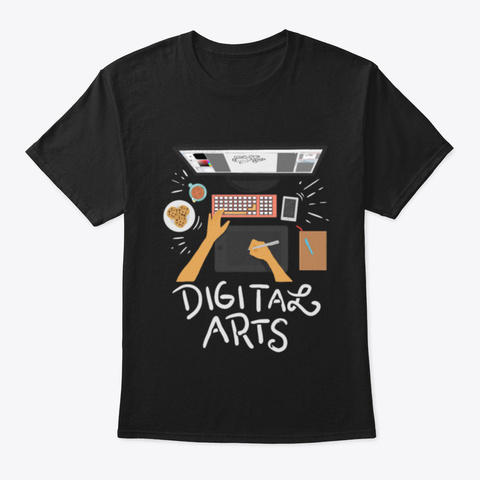 Digital Arts Workstation Gift Black T-Shirt Front