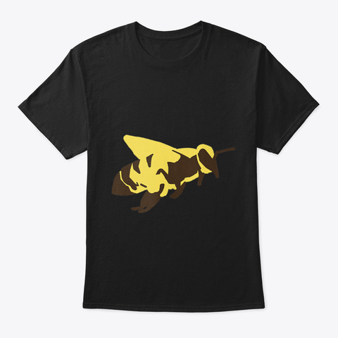 Honeybee Flying Abstract Design Bee Art  Black T-Shirt Front