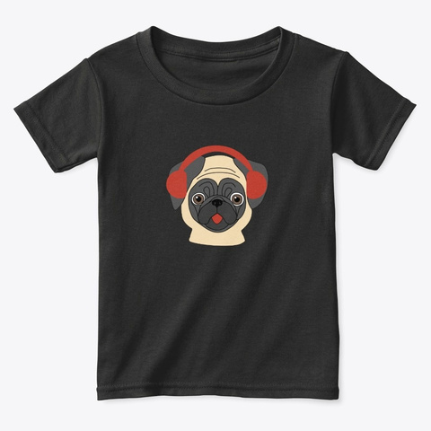 Pugs And Paws Black T-Shirt Front