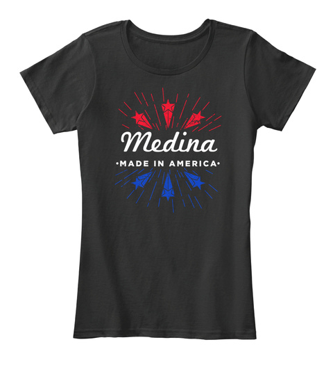 Medina Made In America Black T-Shirt Front