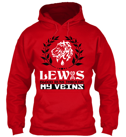 Lewis Blood Runs Through My Veins Red T-Shirt Front