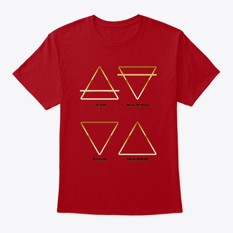 Air Earth Fire Water  Deep Red T-Shirt Front