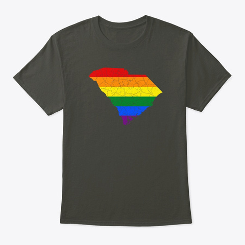 South Carolina Lgbt Rainbow Pride Smoke Gray T-Shirt Front