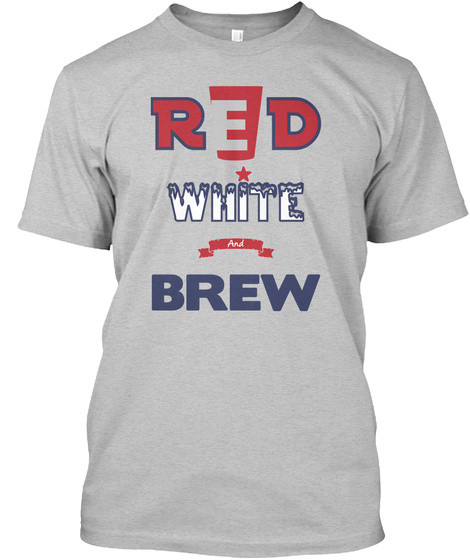 E R D White And Brew Light Heather Grey  T-Shirt Front