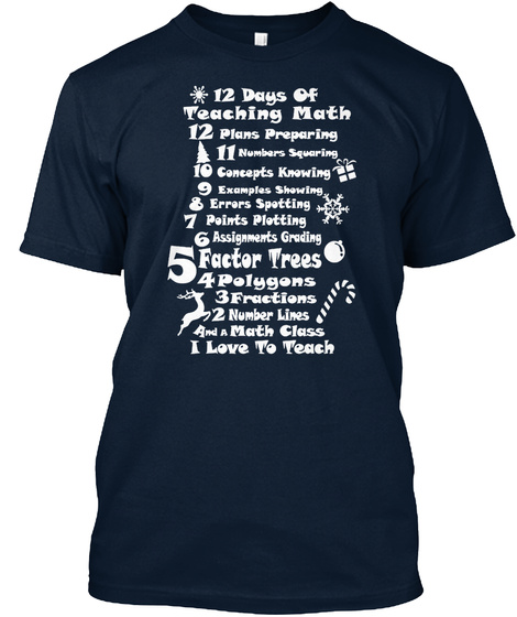 12 Days of Math - Christmas T-shirt Unisex Tshirt