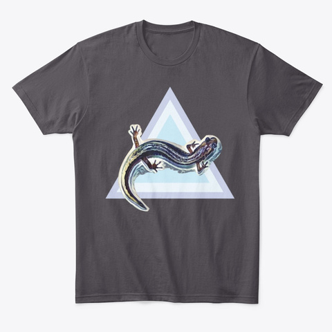 Purple Salamander In Triangle Tshirt Heathered Charcoal  T-Shirt Front
