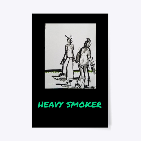 Heavy Smoker Black T-Shirt Front