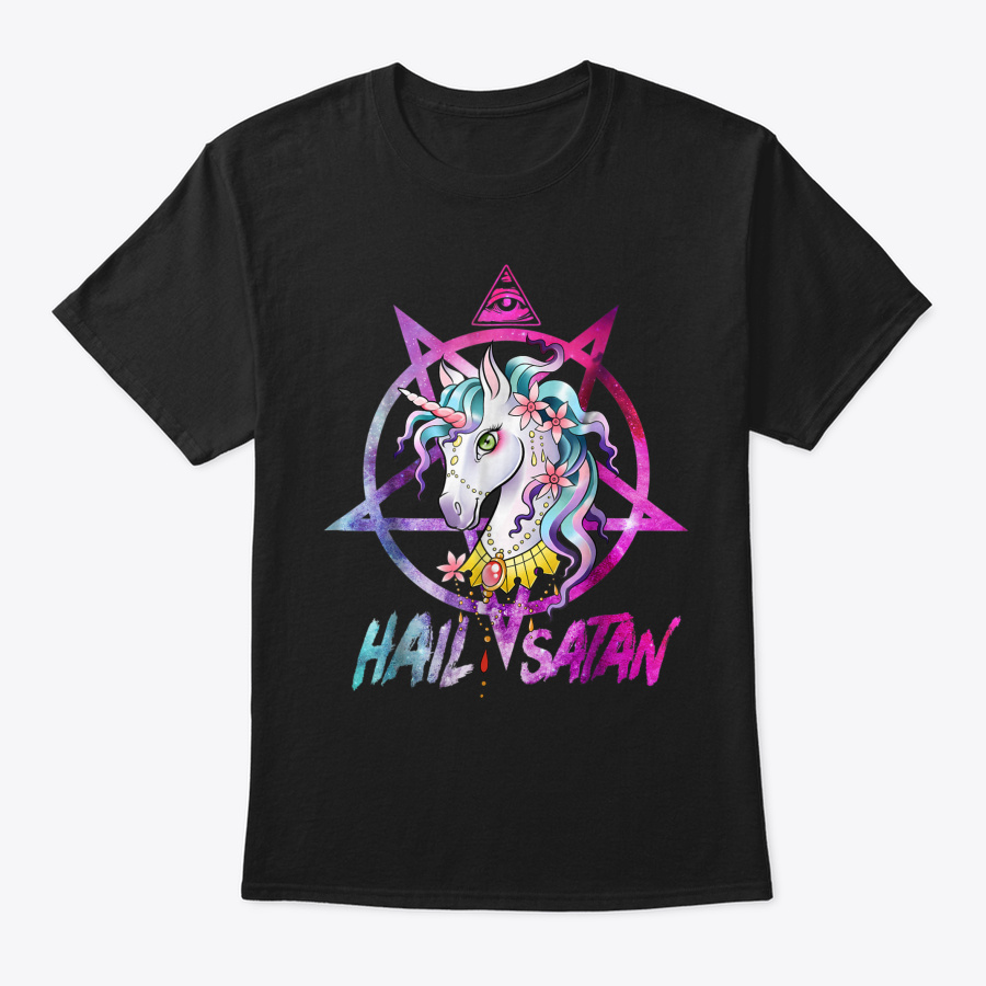Unicorn Hail Satan Death Metal Rainbow S Unisex Tshirt