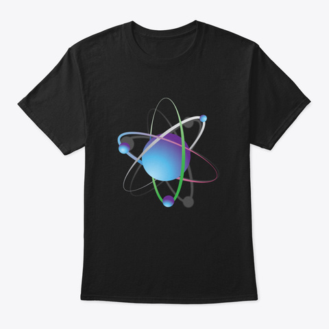 Atom Sign Chemist Gift Chemistry Science Black Camiseta Front