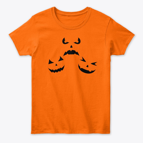 Jack O Lantern Halloween Pumpkin Shirt Orange Camiseta Front