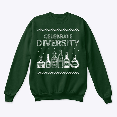 Alcohol Christmas Sweater Design Deep Forest  T-Shirt Front