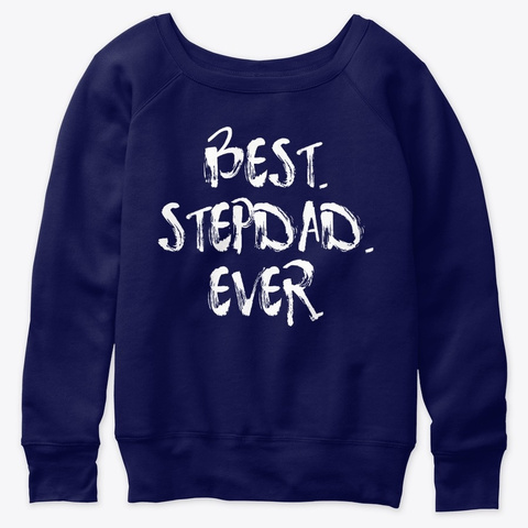Best Step Dad Ever Christmas Gift Shirt Navy  T-Shirt Front