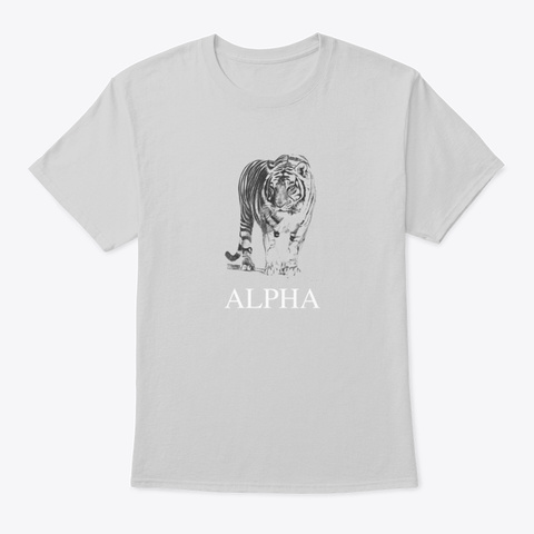 Alpha Tiger Design Light Steel T-Shirt Front