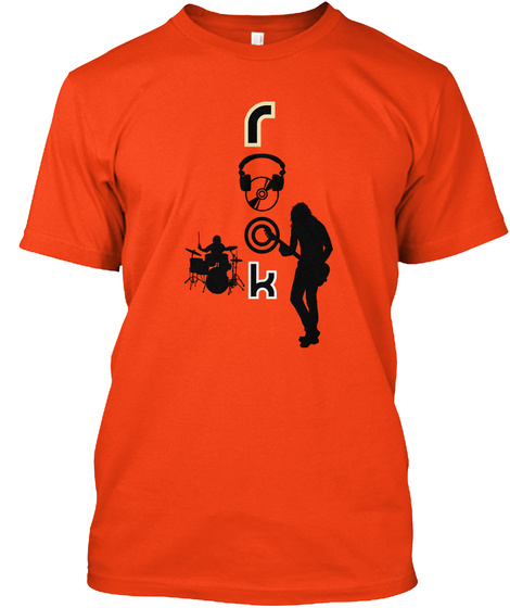 R K Deep Orange  T-Shirt Front