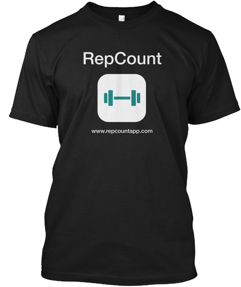 Repcount 
Www.Repcountapp.Com Black T-Shirt Front