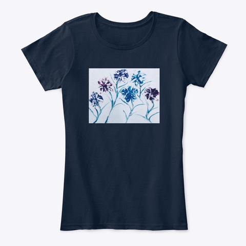 Colorful Flowers  New Navy T-Shirt Front
