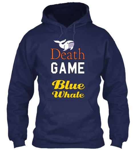 Death Game Blue Whale Navy T-Shirt Front