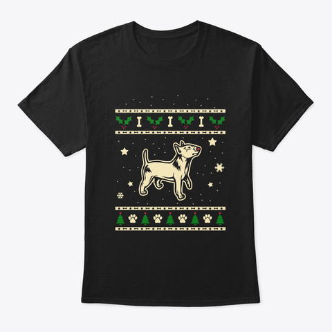 Christmas Miniature Bull Terrier Gift Black T-Shirt Front