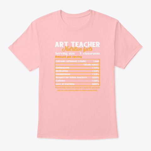 Art Teacher Shirts Pale Pink T-Shirt Front
