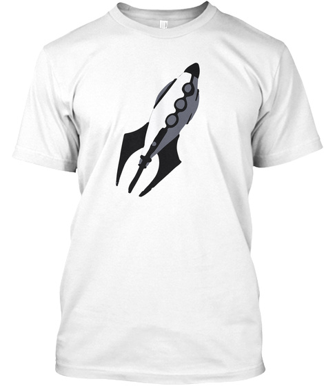 Space Ship White T-Shirt Front