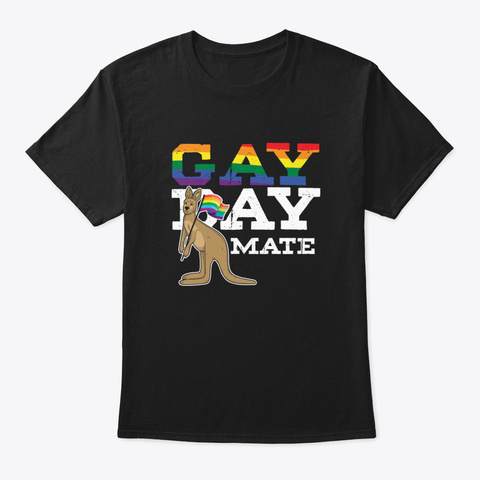 Australian Lgbt Lgbtq Gay Homo Trans Les Black T-Shirt Front
