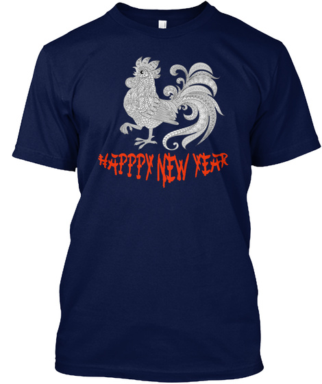 Happy New Year Navy T-Shirt Front