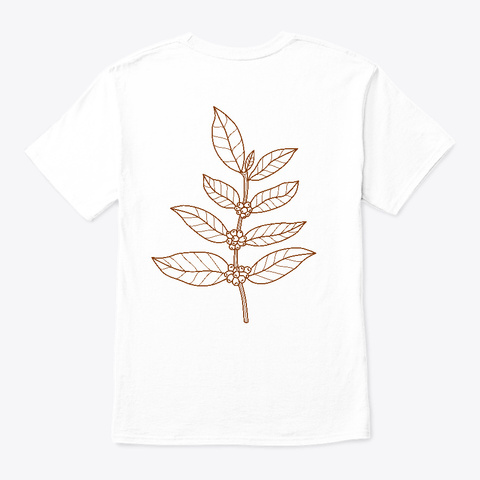 Coffee Line Art Design | Special Edition White T-Shirt Back