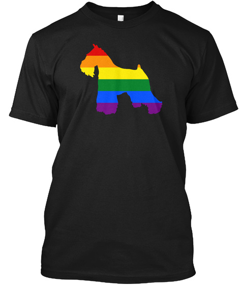 Gay Pride Dog Miniature Schnauzer Black T-Shirt Front