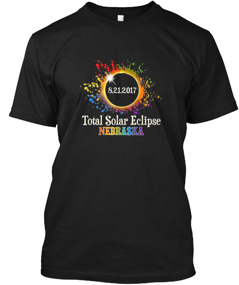 8.21.2017 Total Solar Eclipse Nebraska Black T-Shirt Front
