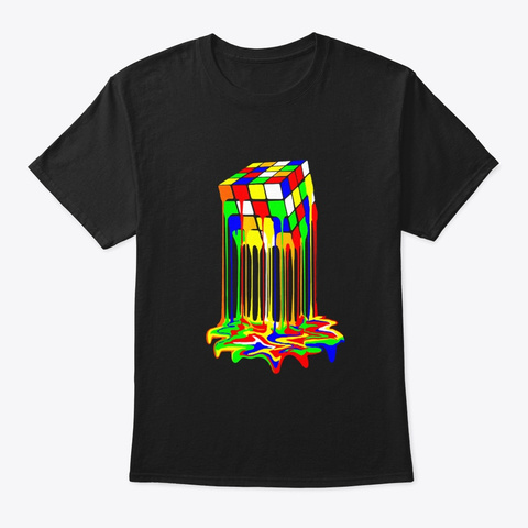 Rubik Rubix Rubic Cube Awesome Graphic T Black T-Shirt Front