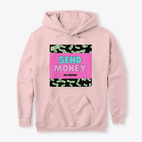 Send Money (Elsa Majimbo) By Honestee Light Pink T-Shirt Front