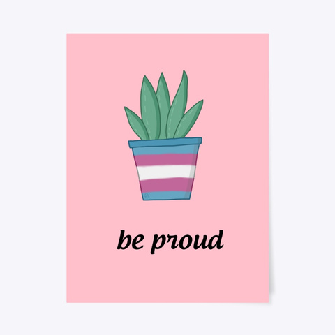 Trans Pride Succulent Poster Pink T-Shirt Front