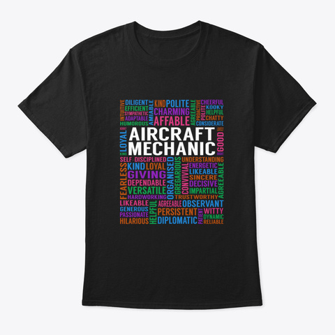 Aircraft Mechanic Job Black T-Shirt Front