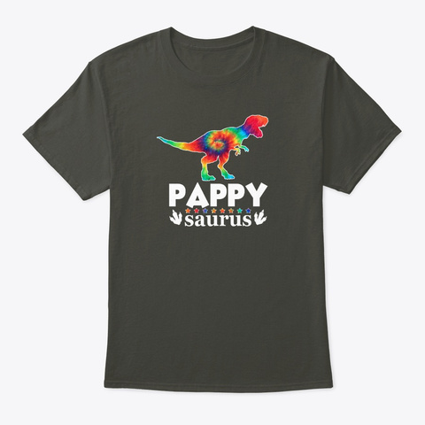 Pappy Saurus Family Dinosaur Smoke Gray T-Shirt Front