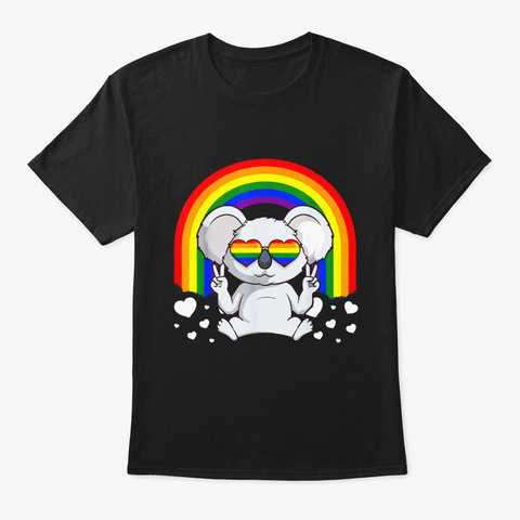 Lgbt Koala Bear Gay Pride Rainbow Lgbtq Black T-Shirt Front