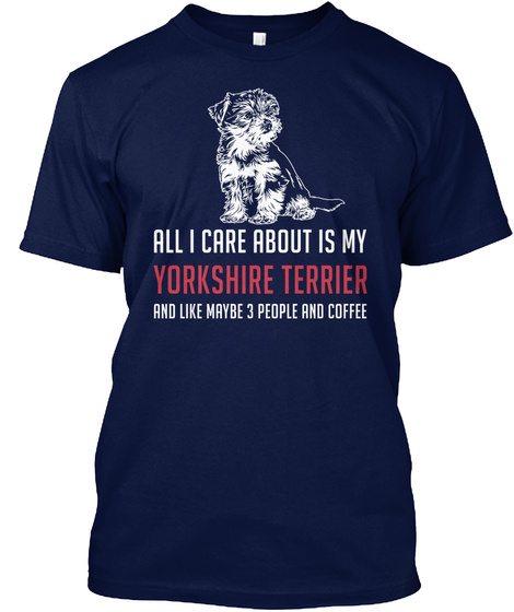 Yorkshire Terrier Navy T-Shirt Front