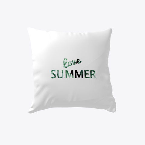 Love Summer Pillows   Palm Design White T-Shirt Front