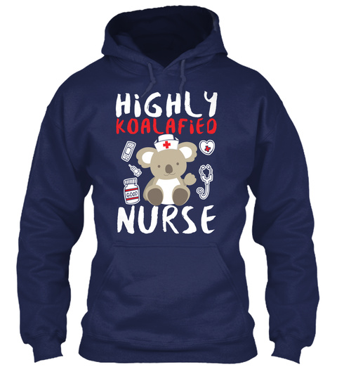 Hi Ghly Koala Fi Eo Nurse Navy T-Shirt Front
