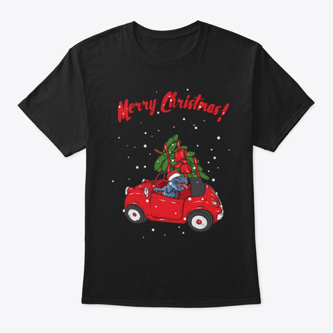 Dinosaur In Red Car Christmas Tshirt