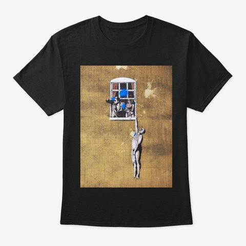 Banksy Well Hung Lover Black T-Shirt Front