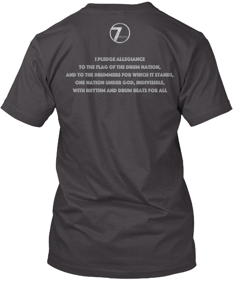 Drum Nation Pledge Heathered Charcoal  T-Shirt Back
