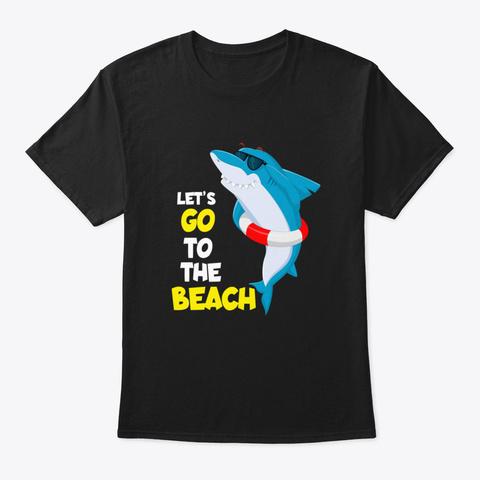 Baby Shark  Funny Gift Idea For Kids Black áo T-Shirt Front