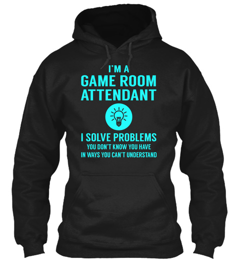 Game Room Attendant Black T-Shirt Front