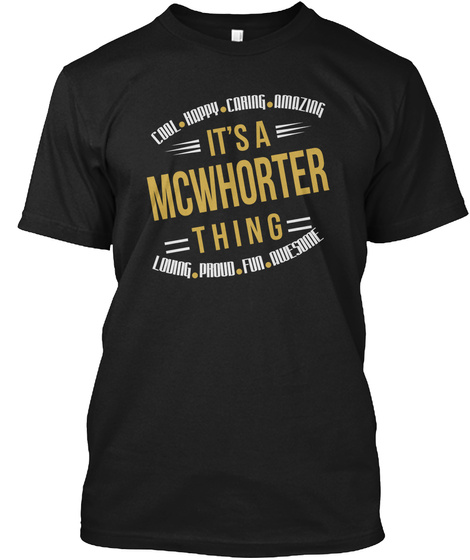 Mcwhorter Thing Cool T Shirts Black T-Shirt Front