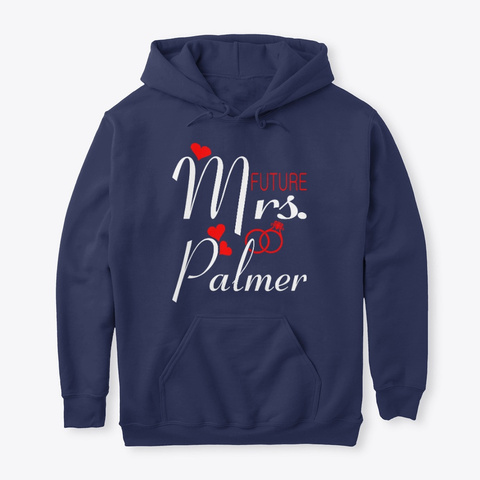 Future Mrs Palmer Wife Bride To Be Navy T-Shirt Front