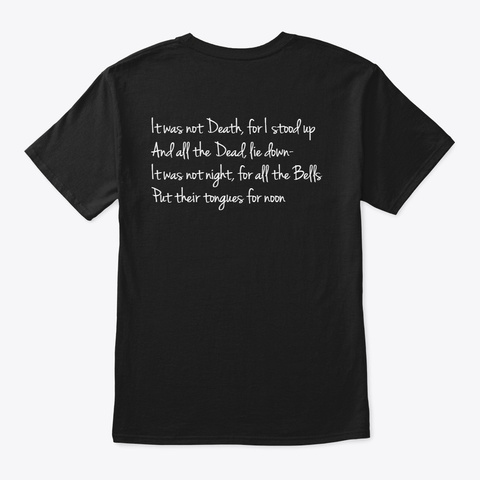 "Bumble Bee" Poem Tshirt Winter Scheme Black T-Shirt Back