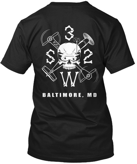 Baltimore, Md Black T-Shirt Back