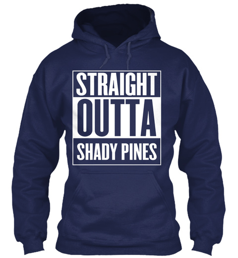 Straight Outta Shady Pines Navy T-Shirt Front