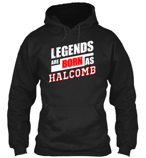 Halcomb Family Name Shirt Black T-Shirt Front